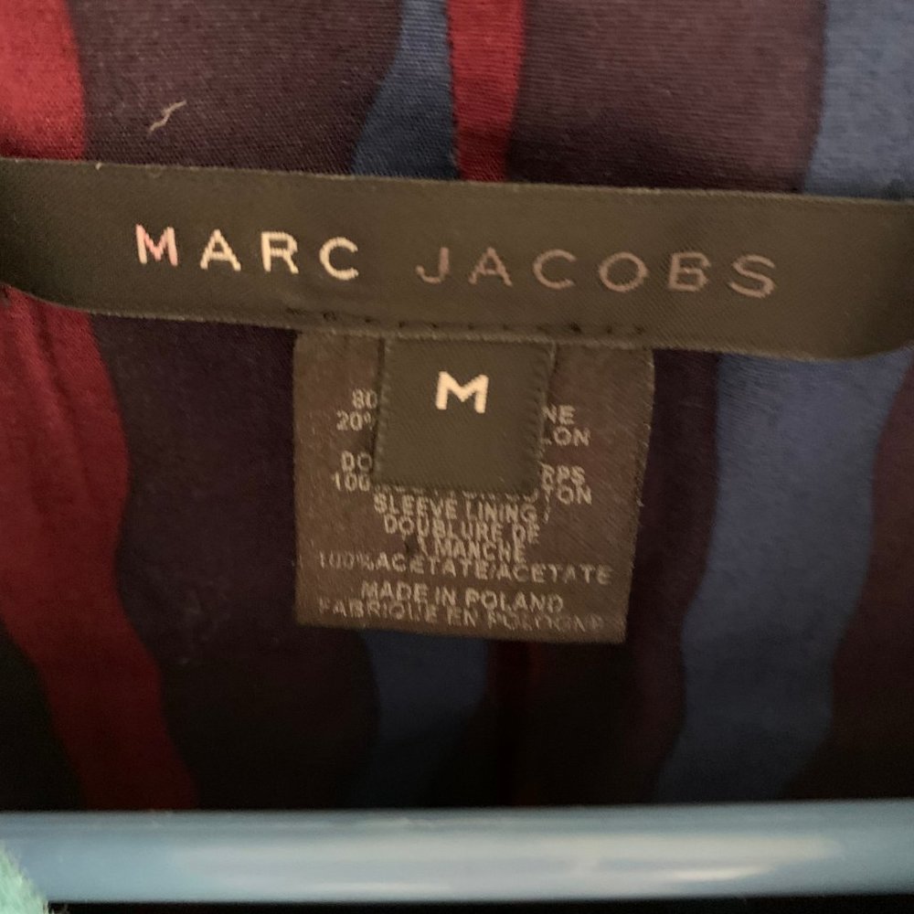 Marc Jacobs Wool Blend Color Block Coat Size M - image 4
